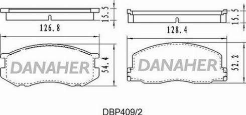 Danaher DBP409/2 - Bremžu uzliku kompl., Disku bremzes adetalas.lv