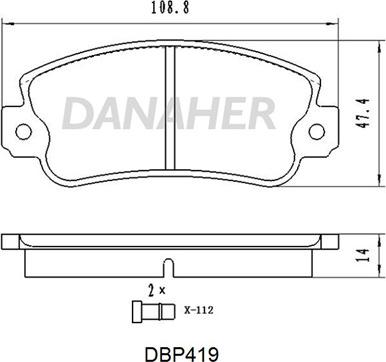 Danaher DBP419 - Bremžu uzliku kompl., Disku bremzes adetalas.lv