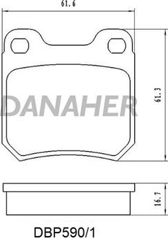 Danaher DBP590/1 - Bremžu uzliku kompl., Disku bremzes adetalas.lv