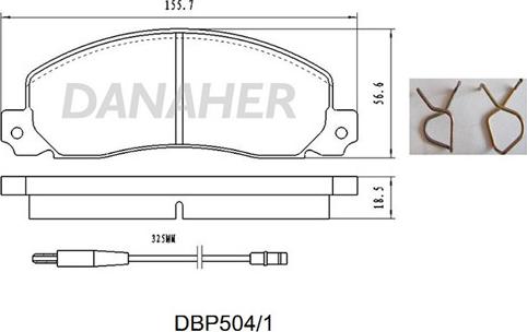 Danaher DBP504/1 - Bremžu uzliku kompl., Disku bremzes adetalas.lv