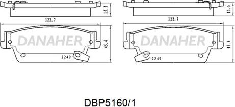 Danaher DBP5160/1 - Bremžu uzliku kompl., Disku bremzes adetalas.lv