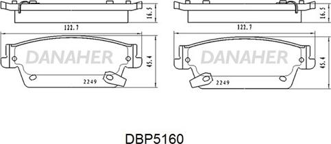 Danaher DBP5160 - Bremžu uzliku kompl., Disku bremzes adetalas.lv