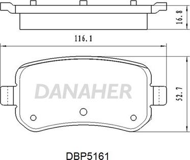 Danaher DBP5161 - Bremžu uzliku kompl., Disku bremzes adetalas.lv