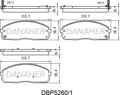 Danaher DBP5260/1 - Bremžu uzliku kompl., Disku bremzes adetalas.lv