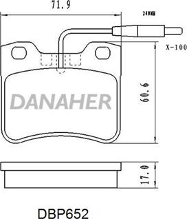 Danaher DBP652 - Bremžu uzliku kompl., Disku bremzes adetalas.lv