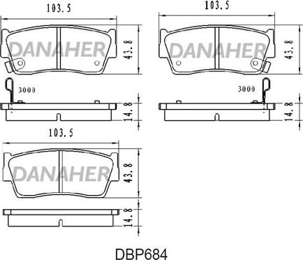 Danaher DBP684 - Bremžu uzliku kompl., Disku bremzes adetalas.lv