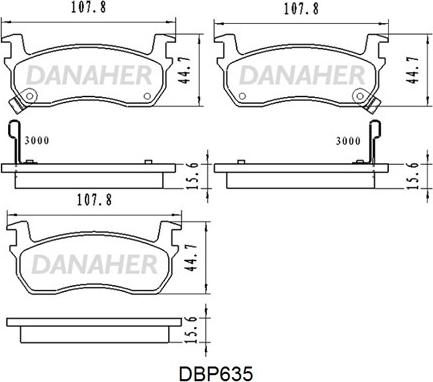 Danaher DBP635 - Bremžu uzliku kompl., Disku bremzes adetalas.lv