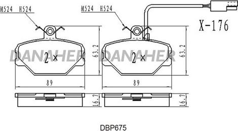 Danaher DBP675 - Bremžu uzliku kompl., Disku bremzes adetalas.lv