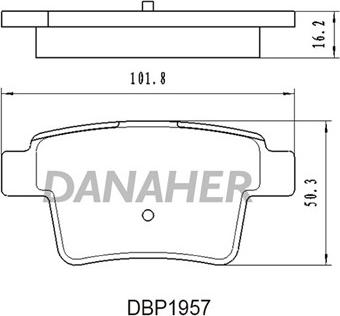 Danaher DBP1957 - Bremžu uzliku kompl., Disku bremzes adetalas.lv