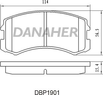 Danaher DBP1901 - Bremžu uzliku kompl., Disku bremzes adetalas.lv