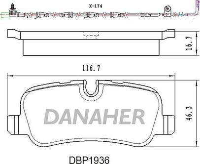 Danaher DBP1936 - Bremžu uzliku kompl., Disku bremzes adetalas.lv