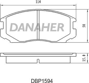 Danaher DBP1594 - Bremžu uzliku kompl., Disku bremzes adetalas.lv