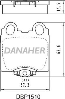 Danaher DBP1510 - Bremžu uzliku kompl., Disku bremzes adetalas.lv