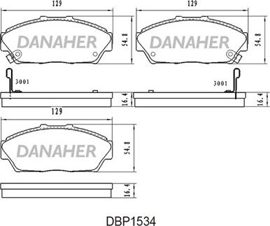 Danaher DBP1534 - Bremžu uzliku kompl., Disku bremzes adetalas.lv