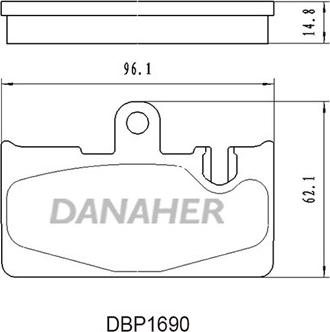 Danaher DBP1690 - Bremžu uzliku kompl., Disku bremzes adetalas.lv