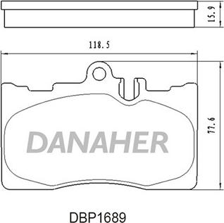 Danaher DBP1689 - Bremžu uzliku kompl., Disku bremzes adetalas.lv