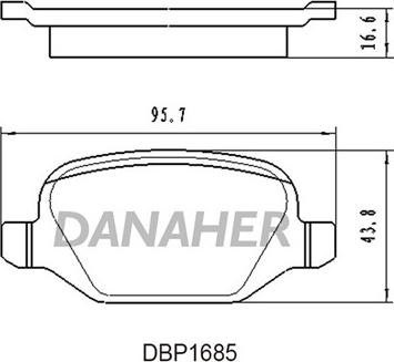 Danaher DBP1685 - Bremžu uzliku kompl., Disku bremzes adetalas.lv