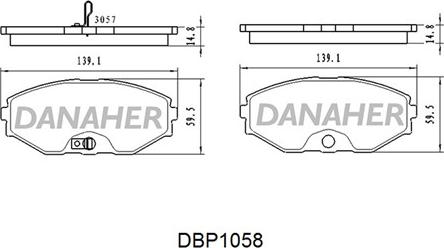 Danaher DBP1058 - Bremžu uzliku kompl., Disku bremzes adetalas.lv