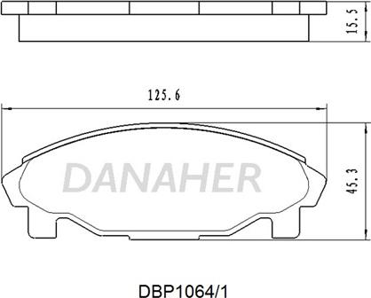 Danaher DBP1064/1 - Bremžu uzliku kompl., Disku bremzes adetalas.lv