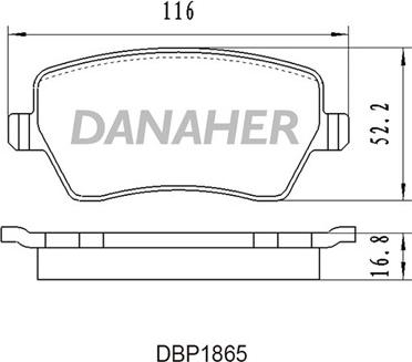 Danaher DBP1865 - Bremžu uzliku kompl., Disku bremzes adetalas.lv