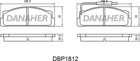 Danaher DBP1812 - Bremžu uzliku kompl., Disku bremzes adetalas.lv