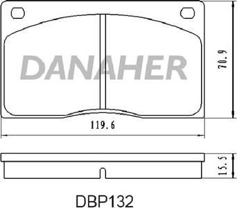 Danaher DBP132 - Bremžu uzliku kompl., Disku bremzes adetalas.lv