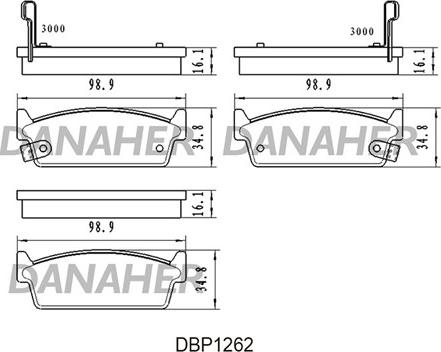 Danaher DBP1262 - Bremžu uzliku kompl., Disku bremzes adetalas.lv