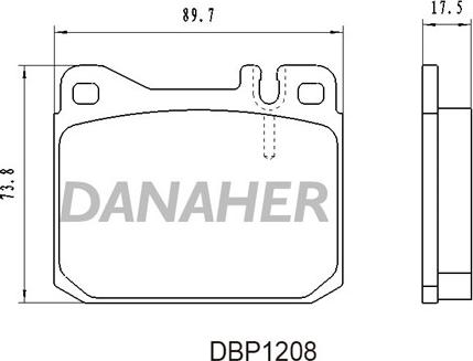 Danaher DBP1208 - Bremžu uzliku kompl., Disku bremzes adetalas.lv