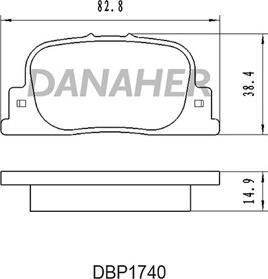 Danaher DBP1740 - Bremžu uzliku kompl., Disku bremzes adetalas.lv