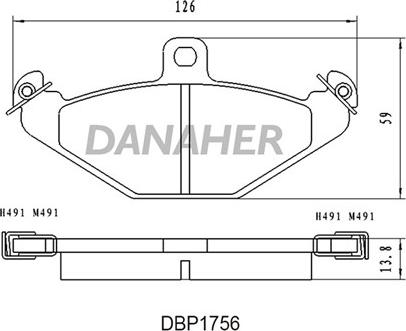 Danaher DBP1756 - Bremžu uzliku kompl., Disku bremzes adetalas.lv