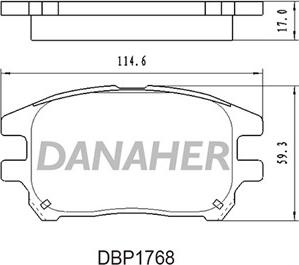 Danaher DBP1768 - Bremžu uzliku kompl., Disku bremzes adetalas.lv