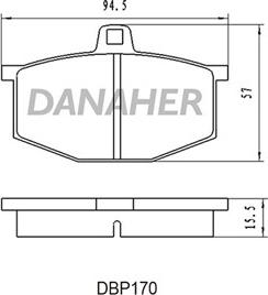 Danaher DBP170 - Bremžu uzliku kompl., Disku bremzes adetalas.lv