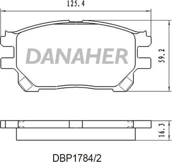 Danaher DBP1784/2 - Bremžu uzliku kompl., Disku bremzes adetalas.lv