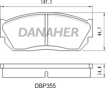 Danaher DBP355 - Bremžu uzliku kompl., Disku bremzes adetalas.lv