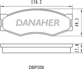 Danaher DBP358 - Bremžu uzliku kompl., Disku bremzes adetalas.lv