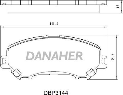 Danaher DBP3144 - Bremžu uzliku kompl., Disku bremzes adetalas.lv