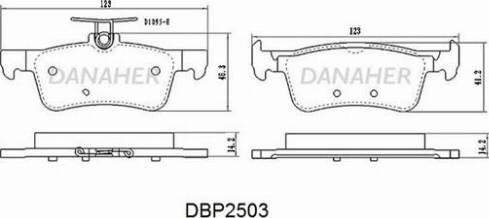 Danaher DBP2503 - Bremžu uzliku kompl., Disku bremzes adetalas.lv