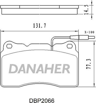 Danaher DBP2066 - Bremžu uzliku kompl., Disku bremzes adetalas.lv