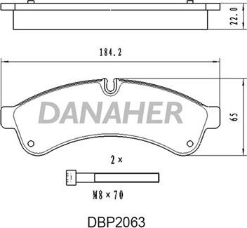 Danaher DBP2063 - Bremžu uzliku kompl., Disku bremzes adetalas.lv