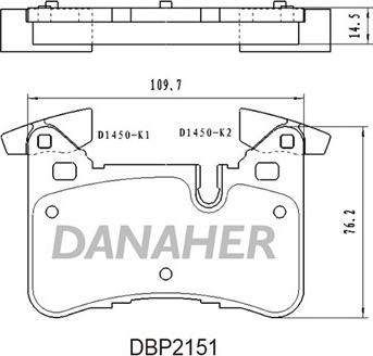 Danaher DBP2151 - Bremžu uzliku kompl., Disku bremzes adetalas.lv