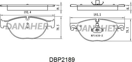 Danaher DBP2189 - Bremžu uzliku kompl., Disku bremzes adetalas.lv