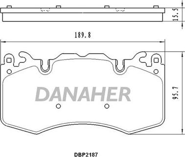 Danaher DBP2187 - Bremžu uzliku kompl., Disku bremzes adetalas.lv