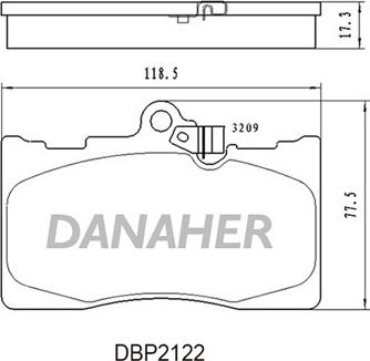 Danaher DBP2122 - Bremžu uzliku kompl., Disku bremzes adetalas.lv