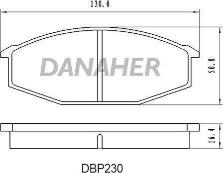 Danaher DBP230 - Bremžu uzliku kompl., Disku bremzes adetalas.lv