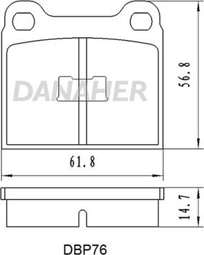 Danaher DBP76 - Bremžu uzliku kompl., Disku bremzes adetalas.lv