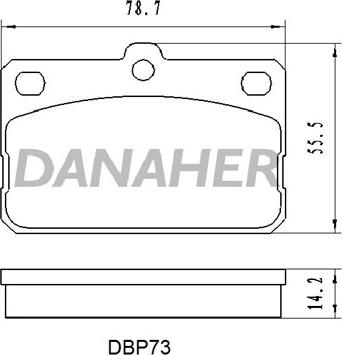 Danaher DBP73 - Bremžu uzliku kompl., Disku bremzes adetalas.lv