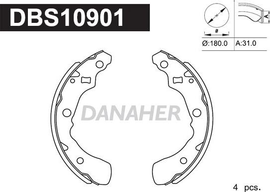 Danaher DBS10901 - Bremžu loku komplekts adetalas.lv