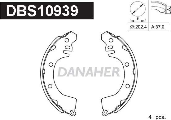 Danaher DBS10939 - Bremžu loku komplekts adetalas.lv