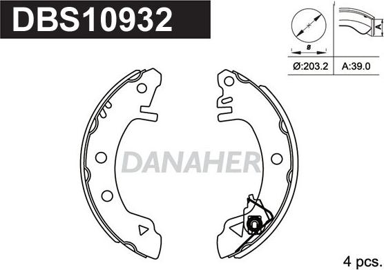 Danaher DBS10932 - Bremžu loku komplekts adetalas.lv