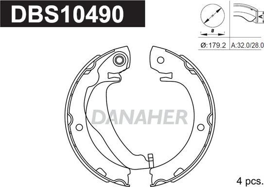 Danaher DBS10490 - Bremžu loku kompl., Stāvbremze adetalas.lv